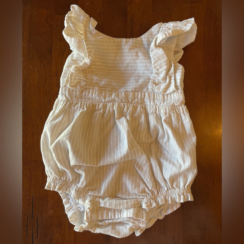 Gold and cream baby outfit